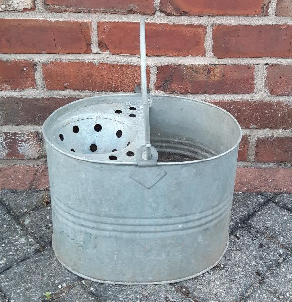Preview of the first image of Vintage Galvanised Metal Mop Bucket.