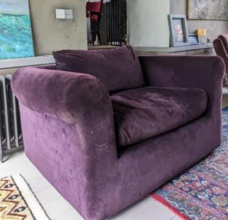 Image 3 of Habitat Purple Velvet Throne Seat
