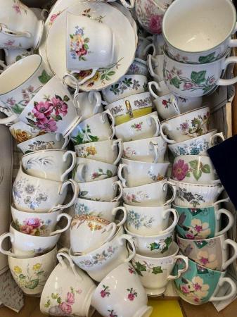 Image 1 of Vintage Mix & Match China Cups & Saucers - lots of sets