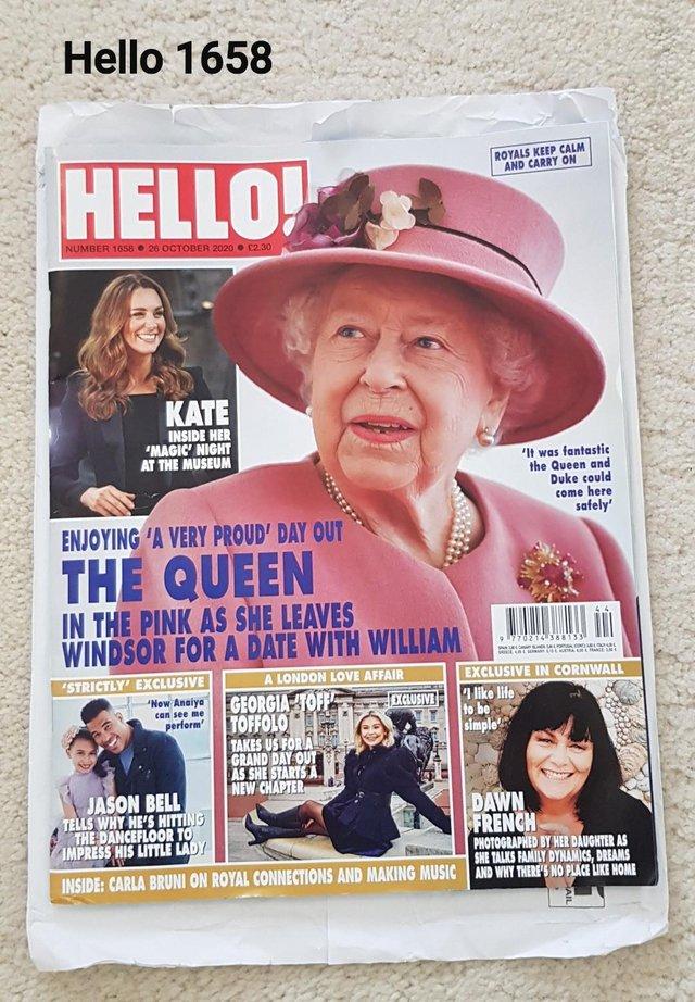 Preview of the first image of Hello Magazine 1658 - The Queen - Date with William.