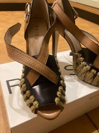 Image 1 of Reiss Leather Strap / Woven Sandal - size 40