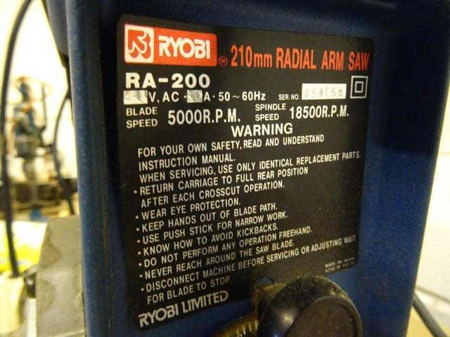 Preview of the first image of Ryobi 210mm Radial Arm Saw RA-200.