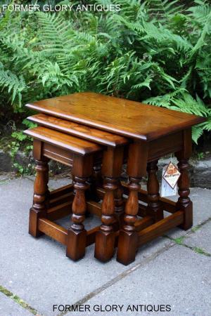 Image 53 of AN OLD CHARM LIGHT OAK NEST OF TABLES COFFEE TEA TABLE SET