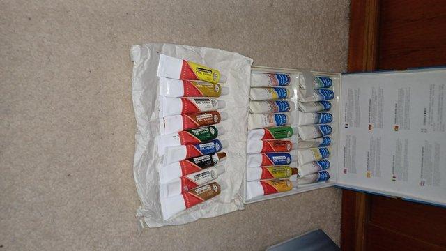 Preview of the first image of Watercolour paints set 13/18 plus selection of oil paints.