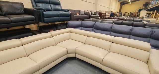 Image 2 of New Torres cream leather electric recliner corner sofa