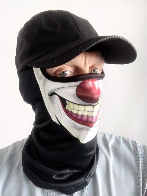 Joker style full face mask with black baseball cap. - £18 each