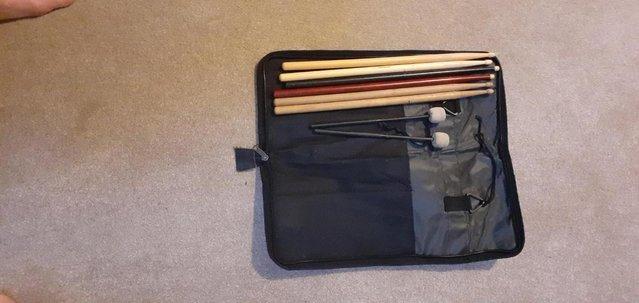 Image 1 of drum sticks (4 pairs) for sale in case used