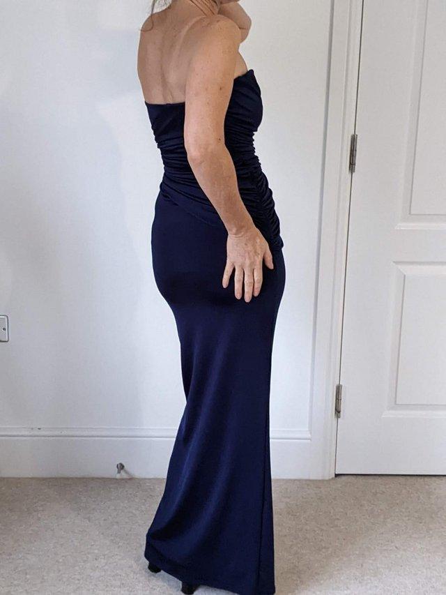 Preview of the first image of Lipsy maxi dress long navy blue as new size 10.