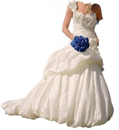 Image 1 of Ivory one shoulder / strapless wedding dress