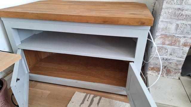 Image 3 of TV stand Solid wood oak top
