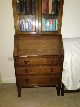 Image 3 of Vintage writing desk with bookcase