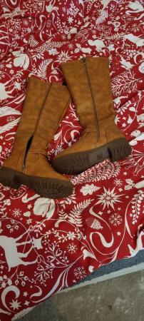 Image 1 of Brand New Brown Knee High boots Size 4.5