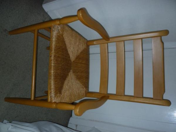 Image 1 of Pair of Carver chairs with Rattan seat.