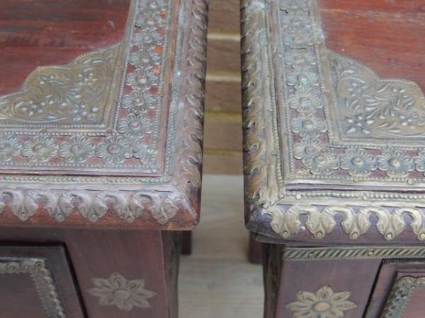 Image 8 of Pair of Indian Bedside Tables (UK Delivery)