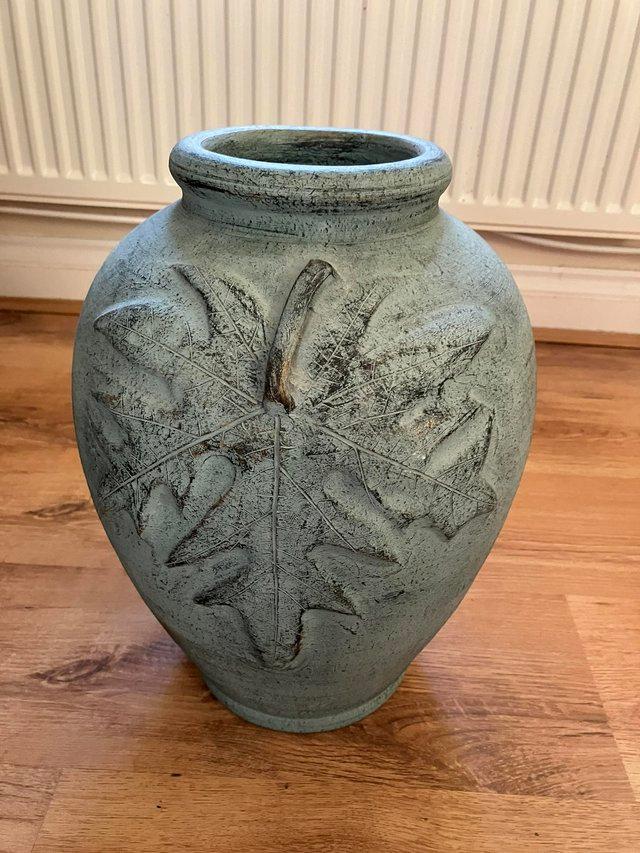 Preview of the first image of Greyish blue vase - quite heavy.