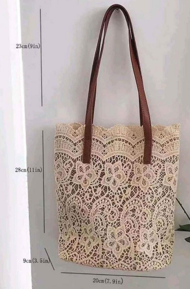 Preview of the first image of Beige lace shoulder bag Brand New.