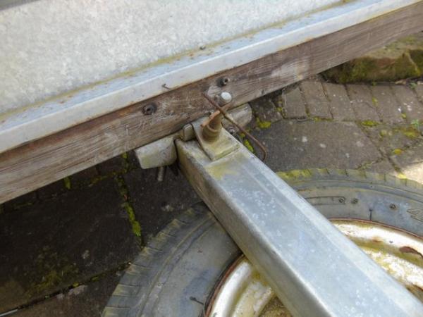 Image 3 of tip trailer 3 x 4`, galvanised body, 3 spare wheels