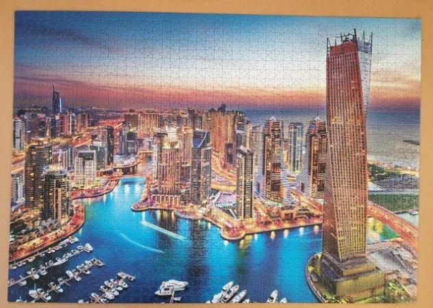 Image 1 of 1500 piece jigsaw called DUBAI, by CLEMENTONI, ONLY DONE ONC