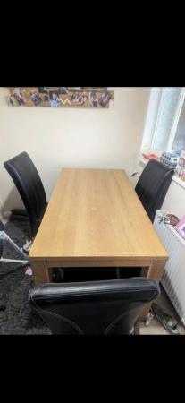 Image 3 of Solid Wooden Table and 4 Chairs