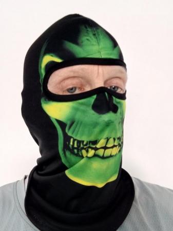 Image 2 of Green monster face mask with FREE green baseball cap.