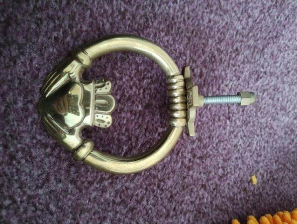 Image 2 of Big Brass Claddagh door knocker