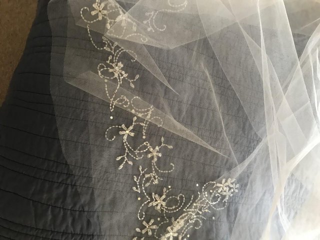 Preview of the first image of Full length wedding dress veil.