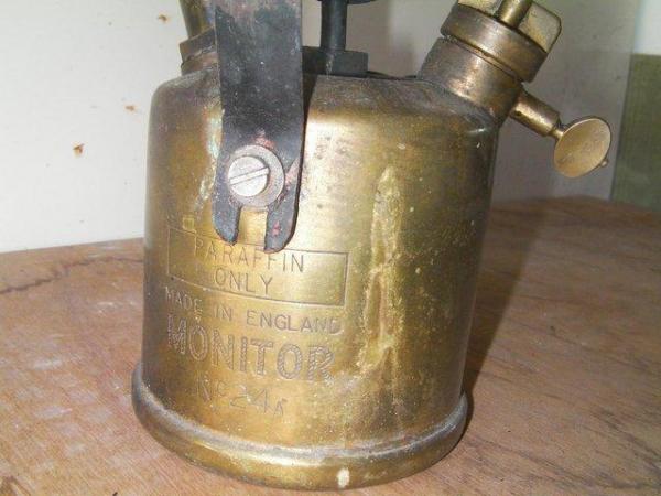 Image 2 of Vintage Monitor No24 Brass Blow Lamp British