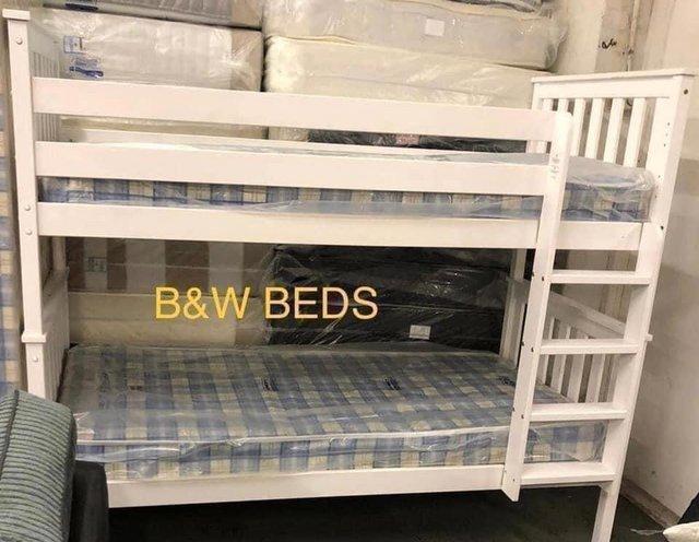 Preview of the first image of NEPTUNE WHITE BUNK BED WITH WINCHESTER MATTRESSES.