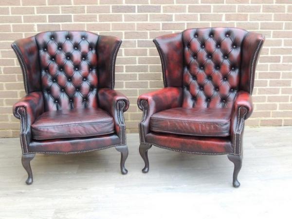Image 3 of Chesterfield Vintage Queen Anne Armchairs (UK Delivery)