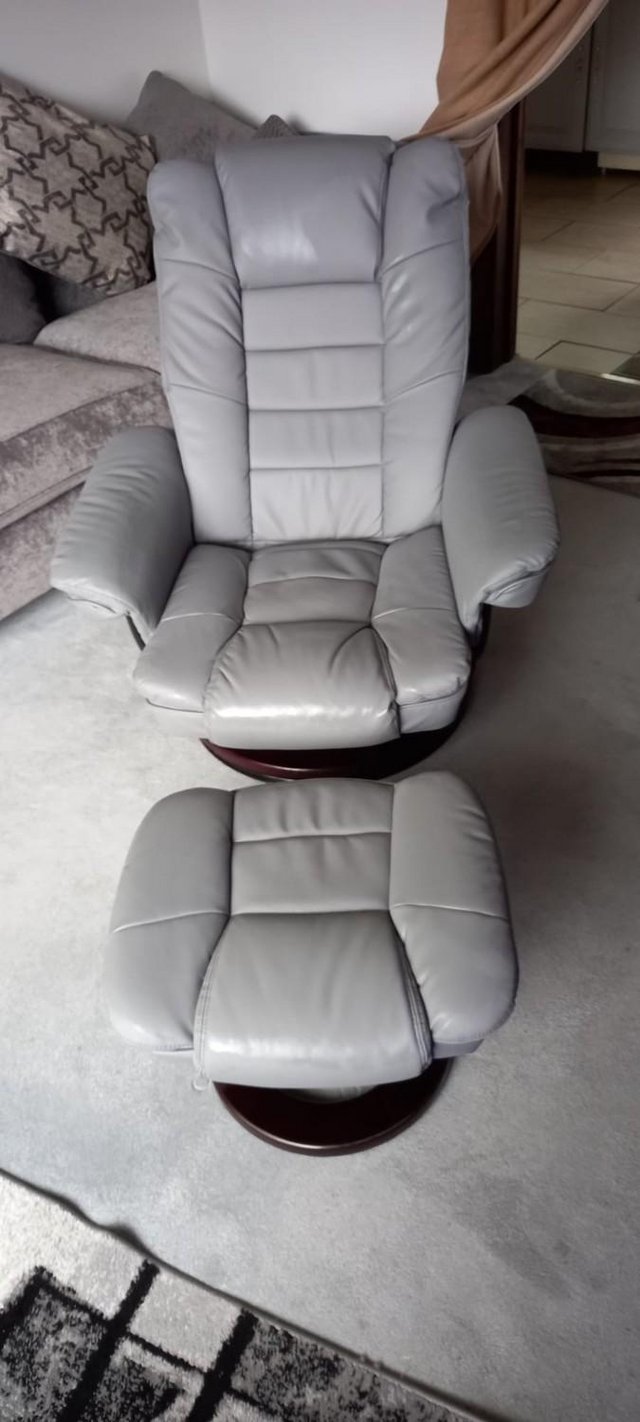 Preview of the first image of TV Swivel Chair with Foot Stool.