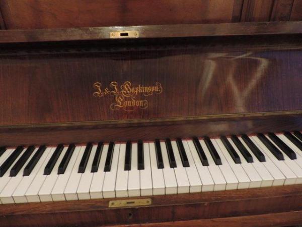 Image 2 of Hopkinson Mahogany Framed Antique Upright Piano