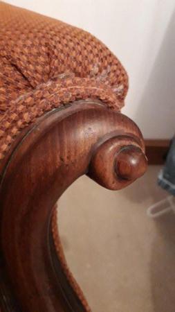 Image 6 of Antique Victorian Curved Back Arm Chair