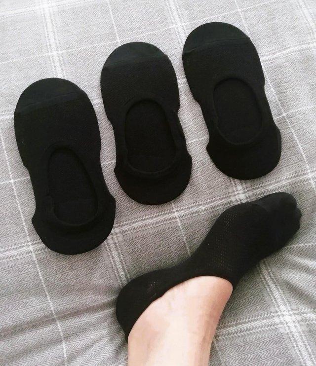 Preview of the first image of 3 Pairs No Visible Breathable Black Socks | 2-5 UKSize | New.