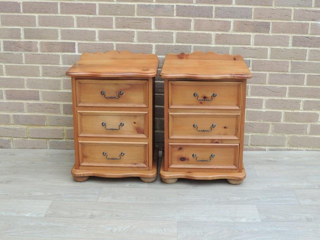 Preview of the first image of Pair of Welsh Pine Bedside Tables - very strong (UK Delivery.