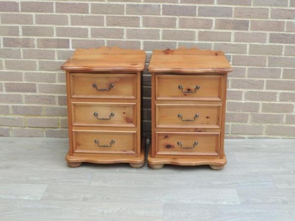 Image 1 of Pair of Welsh Pine Bedside Tables - very strong (UK Delivery