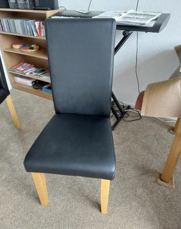 Image 2 of Dining chairs in black as new