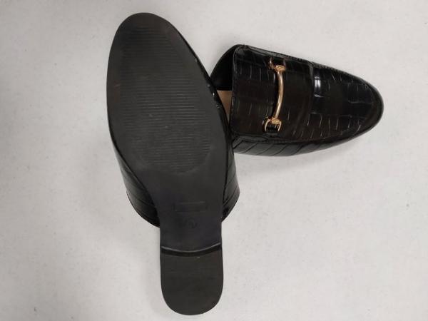 Image 1 of Boohoo flat black slip on sandals