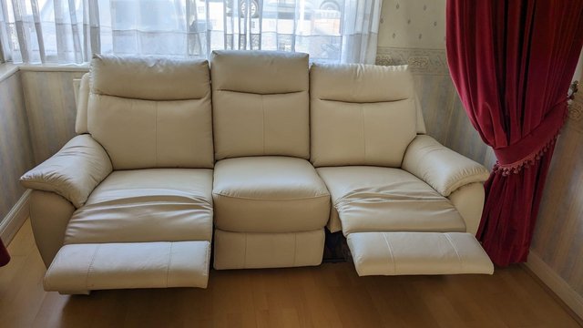 Image 1 of Recliner 3 seater leather sofa