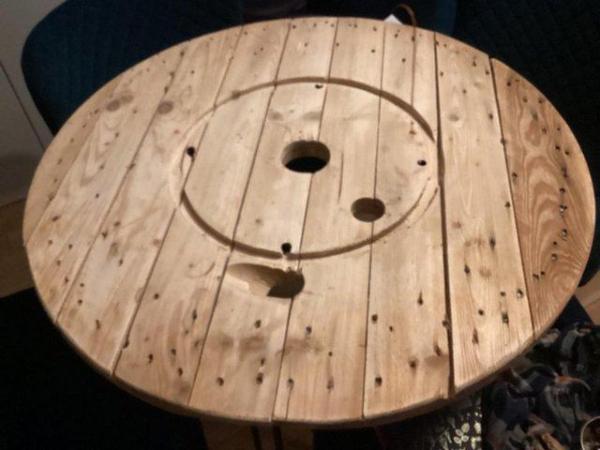 Image 2 of Cable drum - sanded - 90cm width - table top