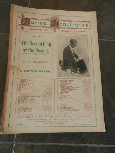Preview of the first image of Vintage Sheet Music Musical Monologues No 81 The Dream Ring.