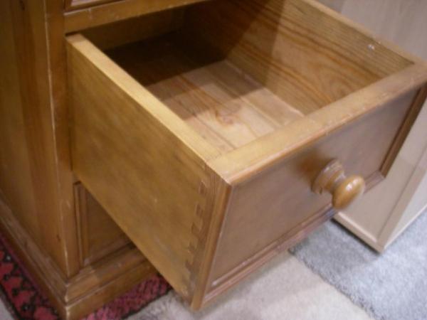 Image 3 of Solid pine desk with six drawers