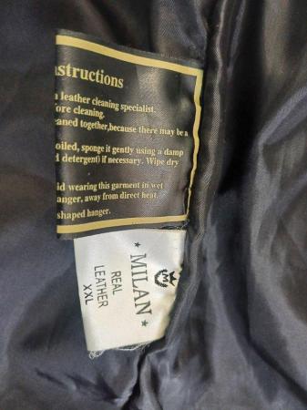 Image 3 of Mens Black Milan Leather jacket XXL