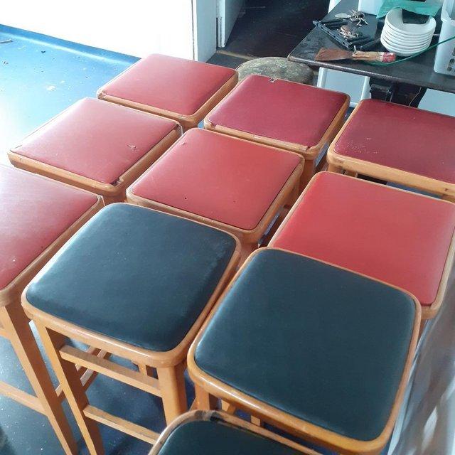 Preview of the first image of 11 X VINTAGE CAFE KITCHEN STOOLS.