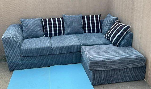 Preview of the first image of JUMBOCORD CORNER SOFAS AVAILABLE FOR SALE OFFER.