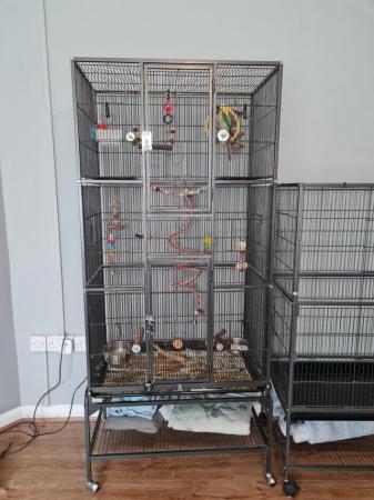 Image 2 of Large bird cage and stand few months old.
