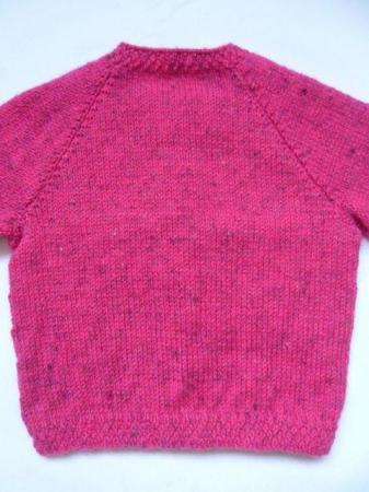 Image 3 of Cardigan - rose pink, James Brett Misty yarn, shade R8