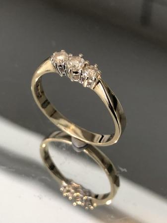 Image 1 of Natural Diamond & Solid Gold Trilogy Ting 0.25 carats Hallma