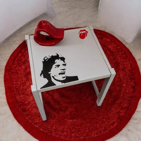 Image 2 of Upcycled Mick Jagger Stones side / occasional table