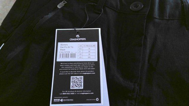 Preview of the first image of Craghopper ladies Kiwi Pro trousers UK10 Black New.