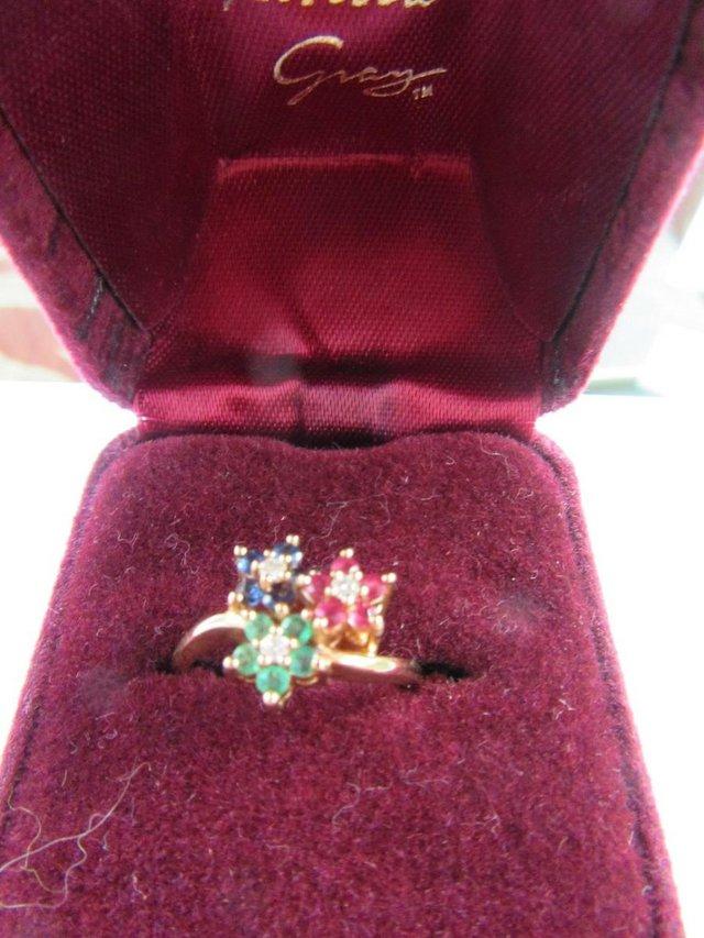 Preview of the first image of Sapphire, Ruby, Emerald and Diamond ring, new.